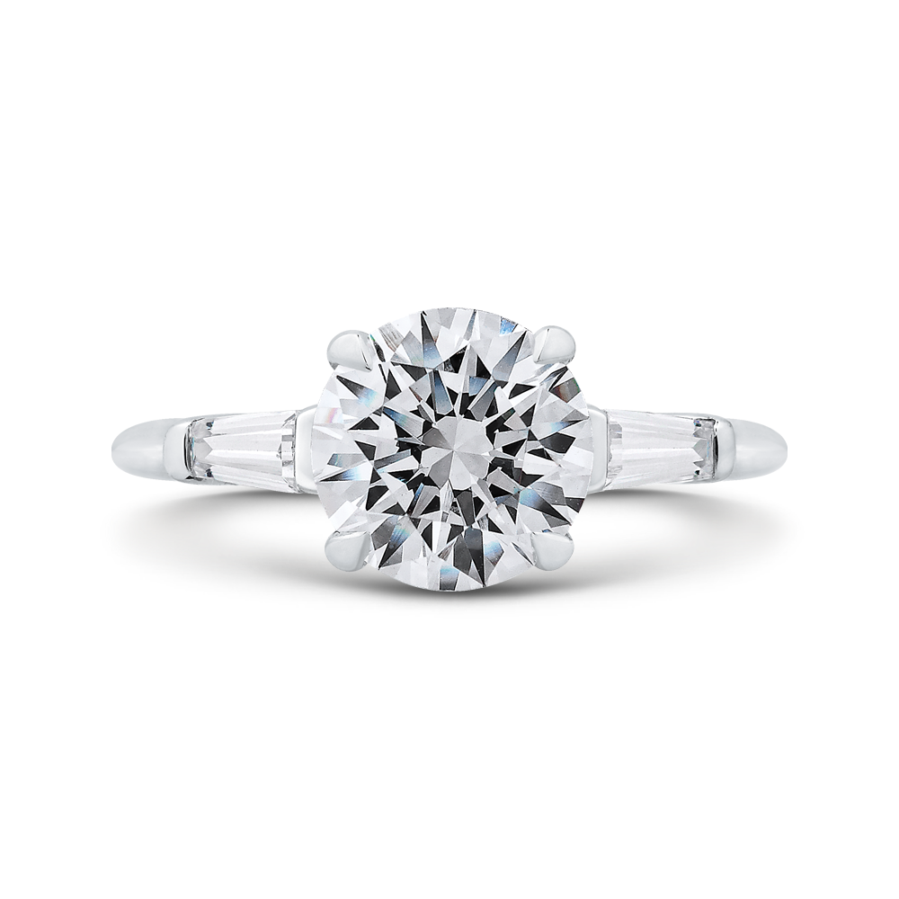 14K White Gold 1/5 Ct Round Cut Diamond Engagement Ring (Semi-Mount)